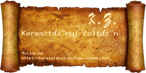 Keresztényi Zoltán névjegykártya
